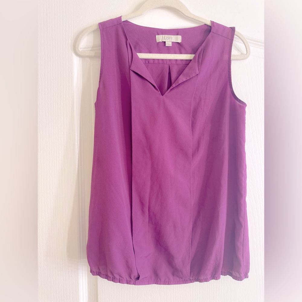 Ann Taylor Loft Sleeveless Purple Blouse